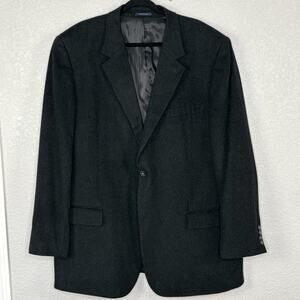 Club Room Men’s 48L Sport Coat Blazer Jacket Wool Silk Cashmere Dark Gray
